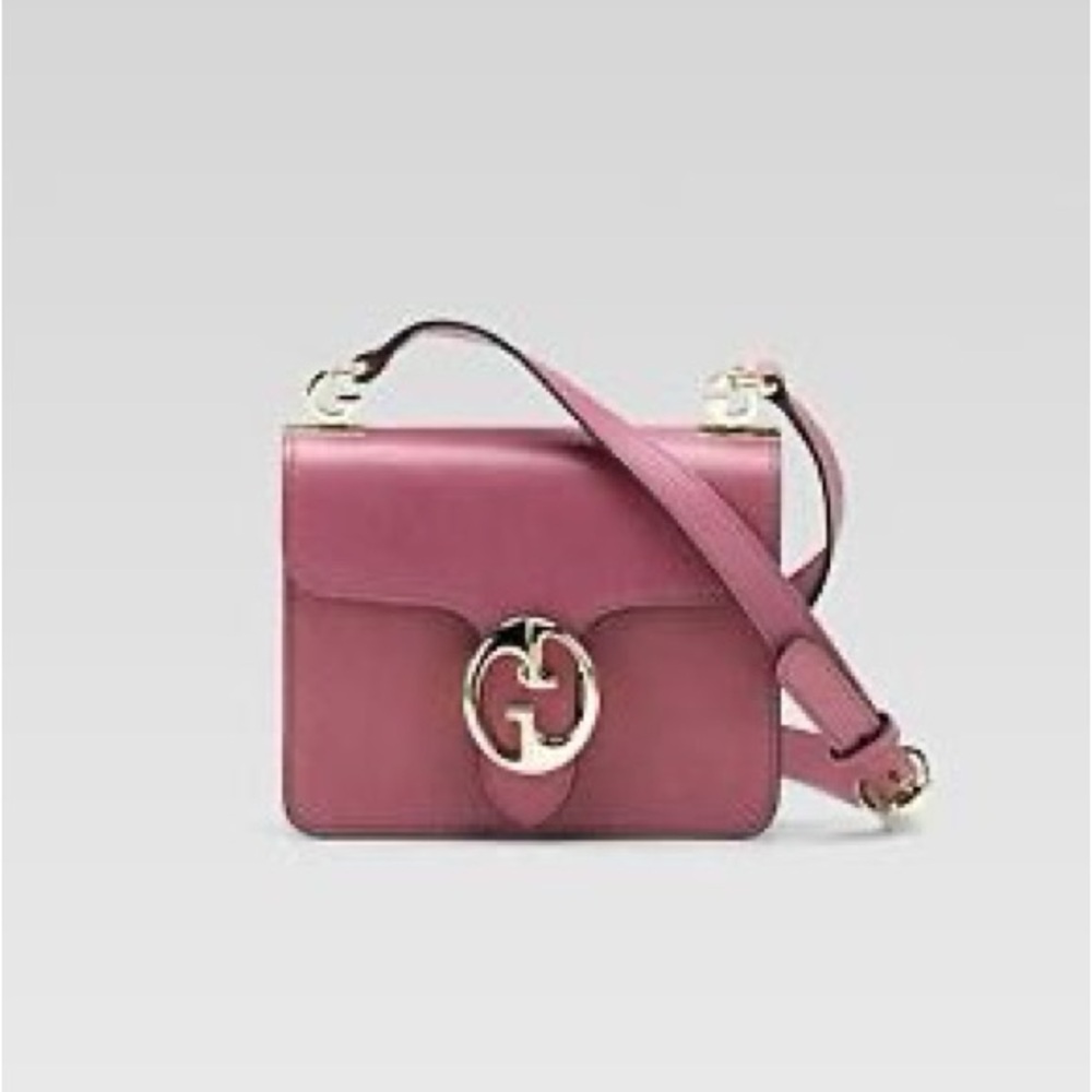 Gucci 1973 Shoulder Bag Cowhide Rose Red Small